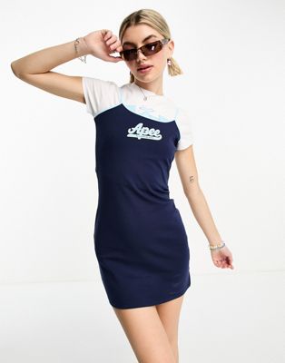 APEE by A BATHING APE  strap cami dress with logo in navy - ASOS Price Checker