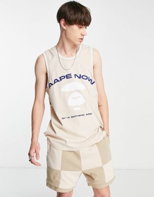AAPE By A Bathing Ape reversible rock climber mesh vest in beige - ASOS Price Checker