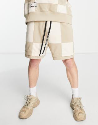 AAPE By A Bathing Ape rock climber patch sweat shorts in beige - ASOS Price Checker