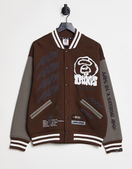 AAPE By A Bathing Ape - Rolling Loud - Felpa marrone stile college