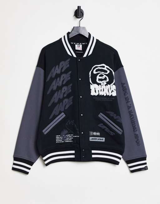 AAPE By A Bathing Ape rolling loud varsity sweatshirt in gray