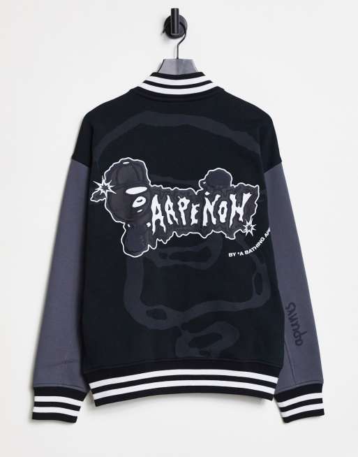 AAPE By A Bathing Ape rolling loud varsity sweatshirt in grey | ASOS
