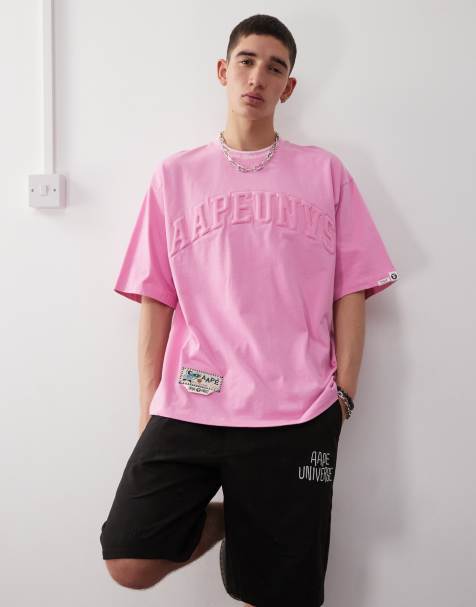AAPE By A Bathing Ape - Rosa t-shirt med logga - view 1