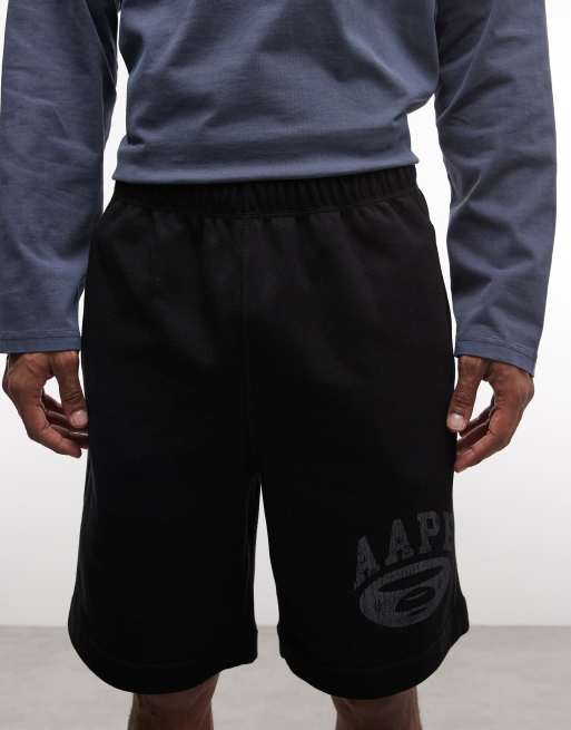 Aape by A Bathing Ape - Short ample en jersey réversible - Noir et bleu, 4 de 5