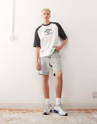 Aape by A Bathing Ape - Short en jean  logo - Dlavage clair - Aape By A Bathing Ape - Modalova