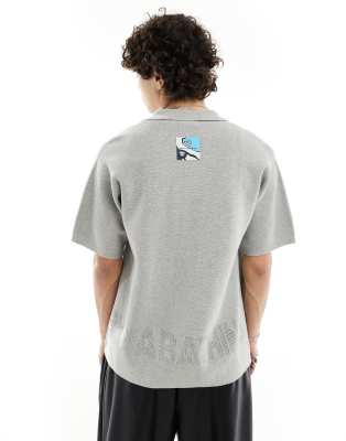 Aape By A Bathing Ape Short Sleeve Knit Bowling Shirt In Gray