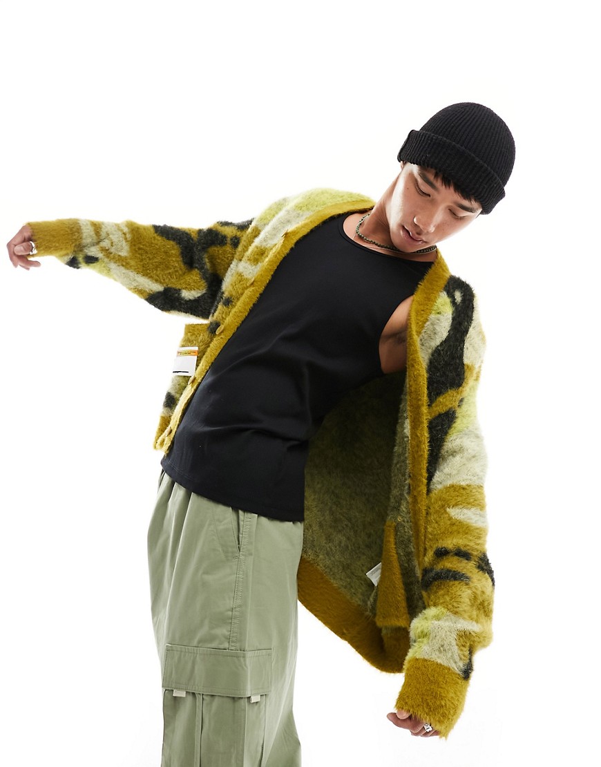 Aape By A Bathing Ape skate camo cardigan in yellow