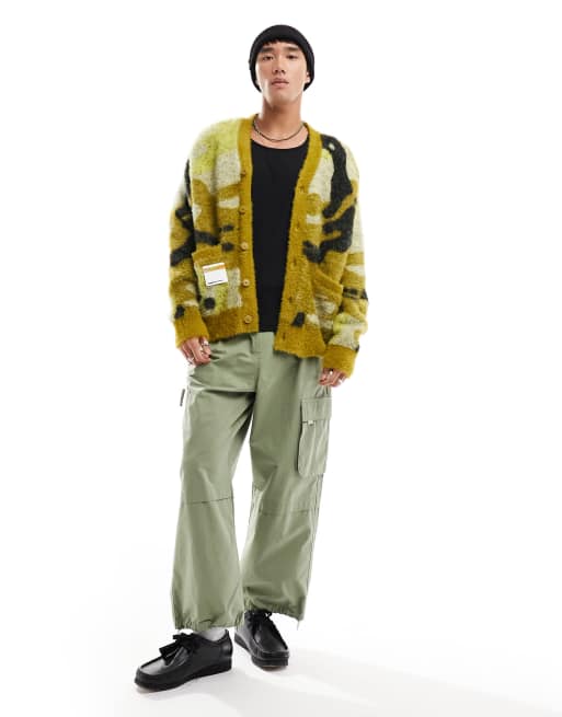 AAPE By A Bathing Ape skate camo cardigan in yellow | ASOS