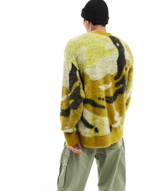 AAPE By A Bathing Ape skate camo cardigan in yellow | ASOS