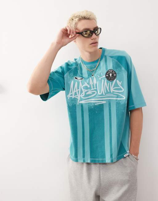 Aape By A Bathing Ape - Skate Sports - Blå T-shirt , 3 af 4