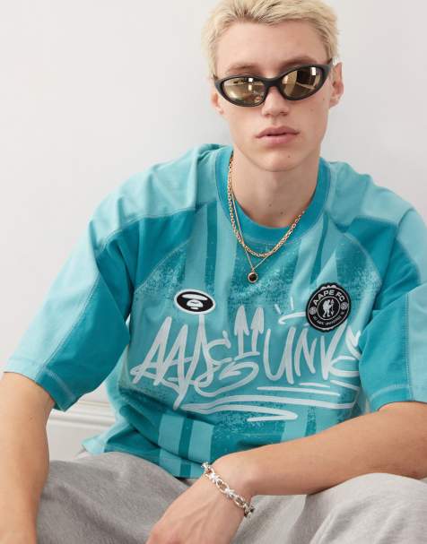 Aape by A Bathing Ape skate sports t-shirt in blue 