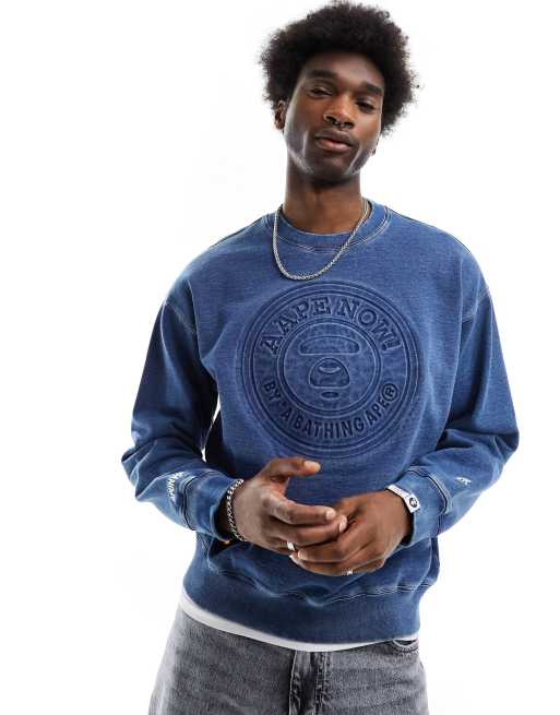 AAPE By A Bathing Ape skate sweatshirt in blue, 4 of 4