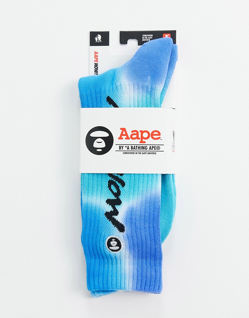 AAPE By A Bathing Ape - Sokken met tie-dye in blauw-Groen