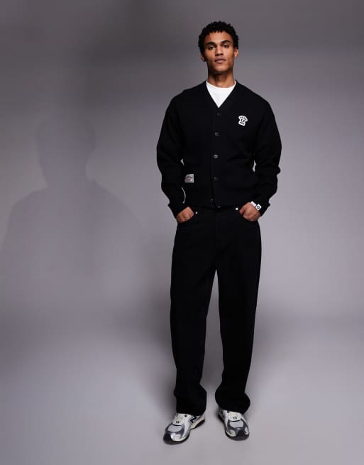Aape by A Bathing Ape - Sort strikket cardigan med mærkedetalje, 2 af 5