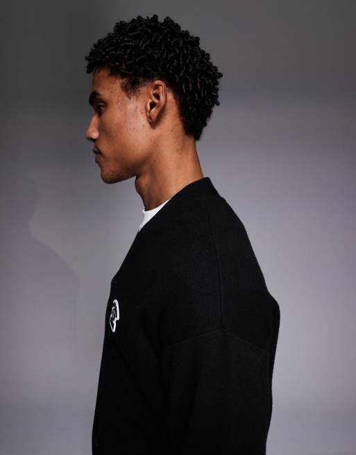 Aape by A Bathing Ape - Sort strikket cardigan med mærkedetalje, 3 af 5