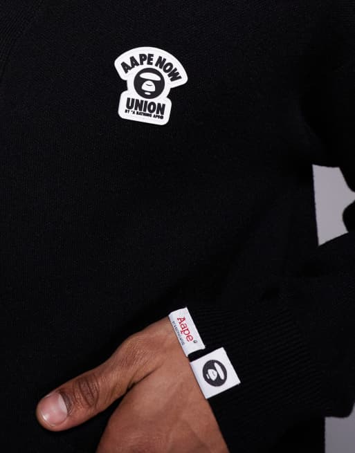Aape by A Bathing Ape - Sort strikket cardigan med mærkedetalje, 5 af 5