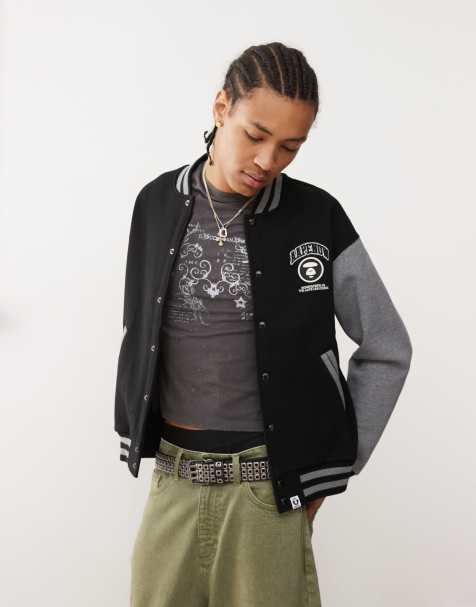 Aape By A Bathing Ape - Sort varsity-jakke i college-stil med logo - view 1