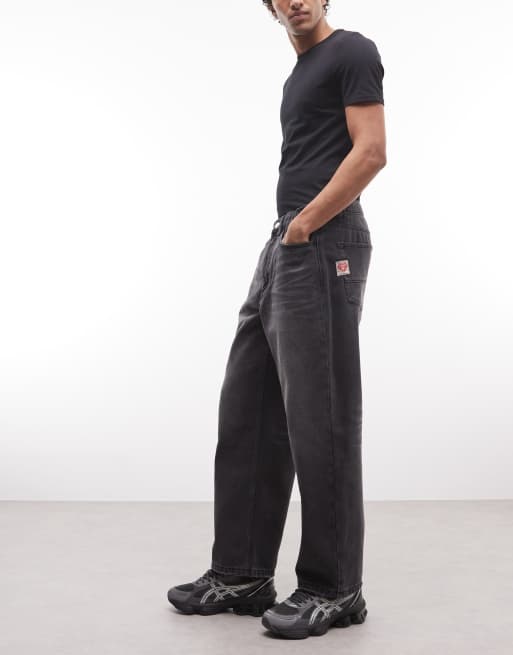 Aape by A Bathing Ape - Sorte forvaskede og løstsiddende denimjeans med logoprint, 2 af 5