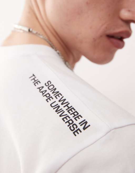 Aape by A Bathing Ape spades logo t-shirt in white
