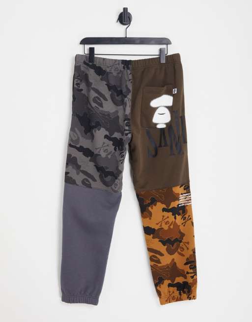 AAPE by A Bathing Ape splice joggers in brown ASOS