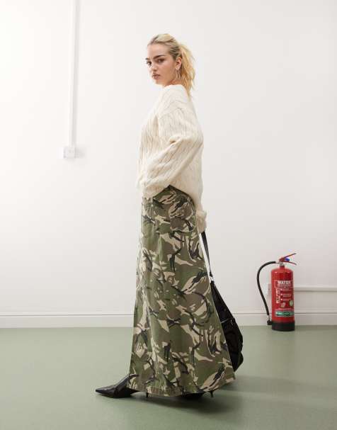 Aape By A Bathing Ape camo maxi skirt