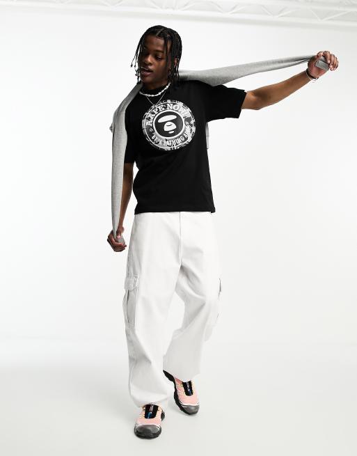 【AAPE by A BATHING APE】starbuck カモ ロゴ コットン Tシャツ AAPE By A Bathing Ape starbuck camo T-shirt in black | ASOS