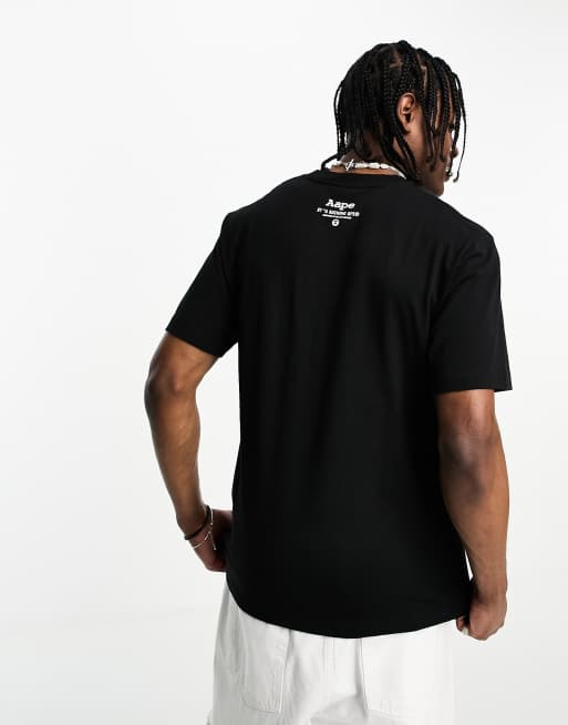 【AAPE by A BATHING APE】starbuck カモ ロゴ コットン Tシャツ AAPE By A Bathing Ape starbuck camo T-shirt in black | ASOS