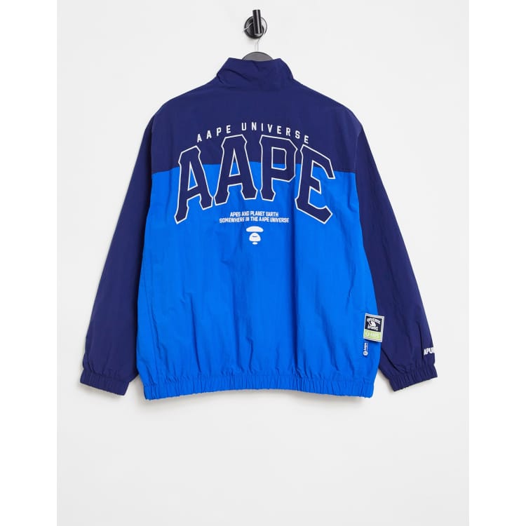 AAPE by *A Bathing Ape logo-embroidered Baseball Shirt - Blue