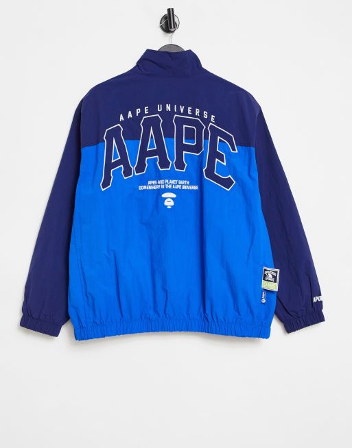 Aape By A Bathing Ape street baseball jacket in blue | ASOS