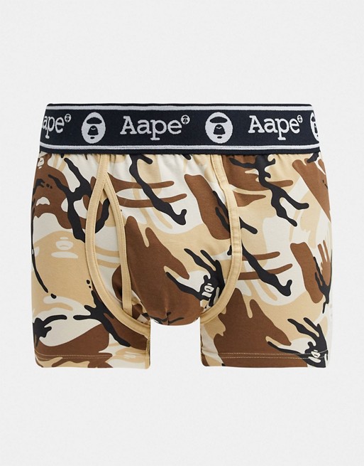 AAPE By A Bathing Ape stretch jersey boxers in beige camo