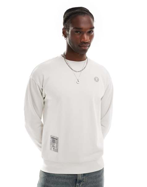 AAPE BY A BATHING APE® – Strickpullover in Grau mit Logo - view 1