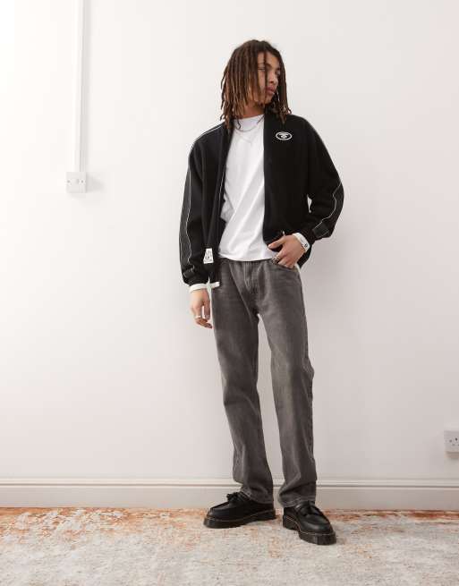 AAPE By A Bathing Ape - Strikket og sort træningsjakke i college-stil med logo, 3 af 4