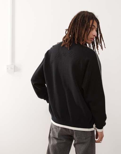 AAPE By A Bathing Ape - Strikket og sort træningsjakke i college-stil med logo, 4 af 4