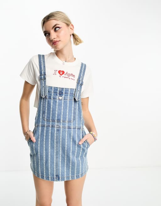 Lipsy denim pinafore on sale dress