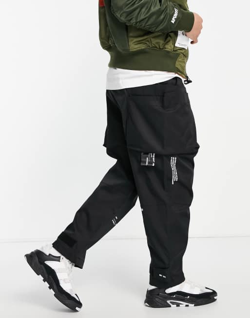 AAPE by A Bathing Ape super loose fit cargo pants in black | ASOS