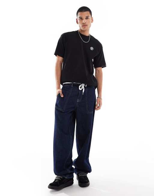 Aape By A Bathing Ape® – Svart, kortärmad t-shirt med boxig passform, 3 av 4