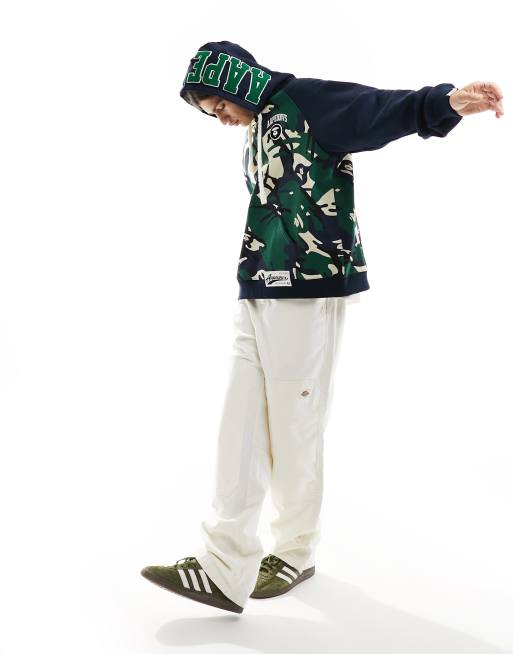 Aape By A Bathing Ape - Sweat à capuche style universitaire - Bleu marine