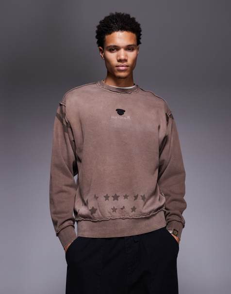 Aape by A Bathing Ape sweatshirt in brown spray dye - view 1