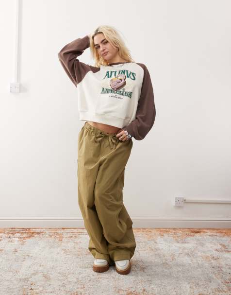 AAPE BY A BATHING APE® – Sweatshirt in Elfenbeinweiß mit kontrastierenden Raglanärmeln - view 1