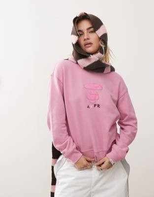 AAPE BY A BATHING APE - Sweatshirt in Rosa mit Logo