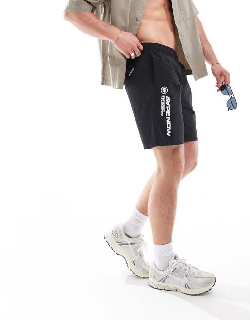 Aape By A Bathing Ape swim Jordan shorts with logo in black