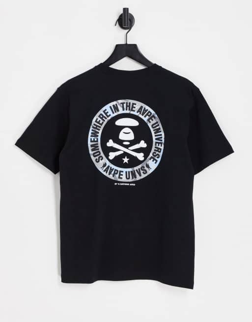 AAPE By A Bathing Ape - T-shirt avec imprimé crâne et os croisés à motif camouflage - Noir