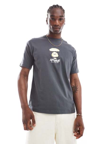 Aape by A Bathing Ape - T-shirt avec logo sur la poitrine - Gris - view 1