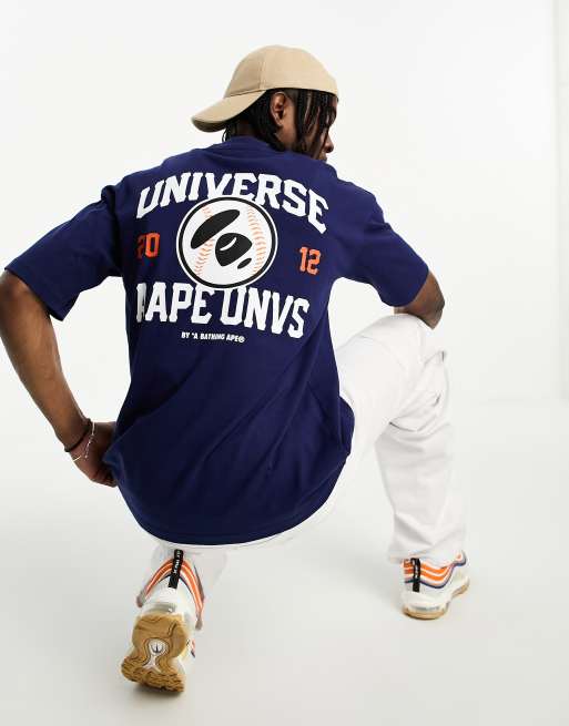 AAPE BY A BATHING APE® - T-shirt baseball blu navy