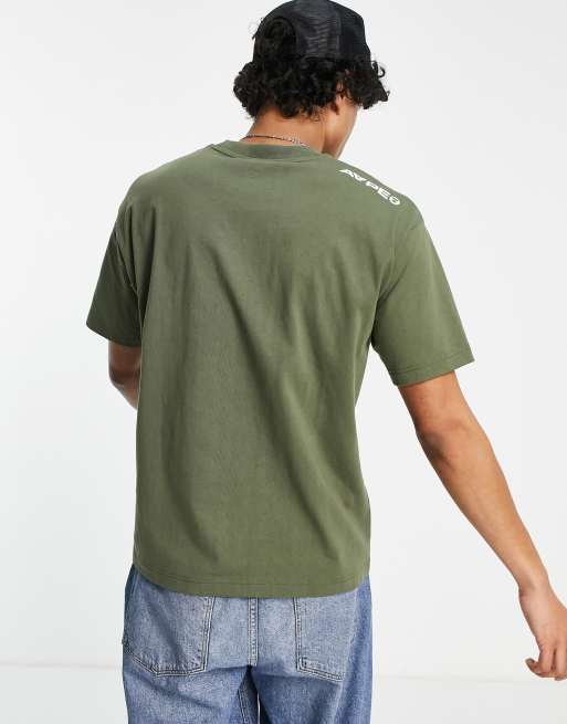 AAPE By A Bathing Ape - T-shirt coupe carrée à inscription Now - Kaki, 2 de 4