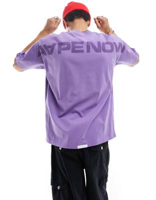 AAPE By A Bathing Ape® - T-shirt coupe carrée à manches courtes - Violet clair