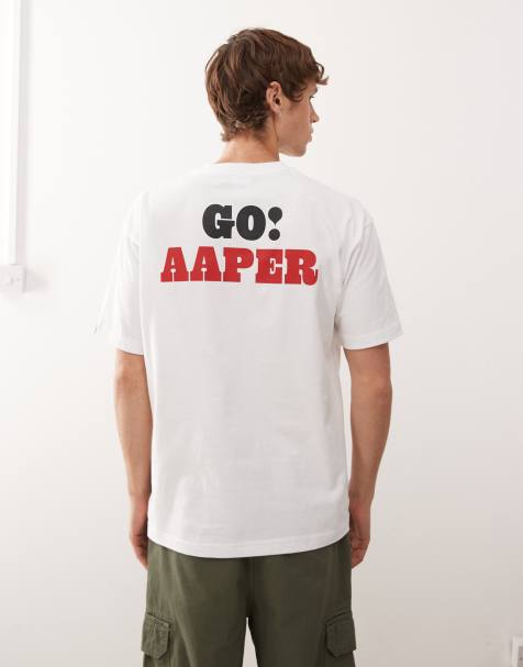 Aape by A Bathing Ape - T-shirt coupe carrée avec imprimé Go Aaper sur le devant et au dos - view 1