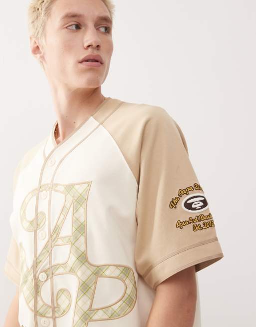 Aape by A Bathing Ape - T-shirt de basketball style universitaire - Beige , 3 de 4