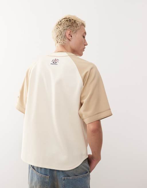 Aape by A Bathing Ape - T-shirt de basketball style universitaire - Beige , 4 de 4