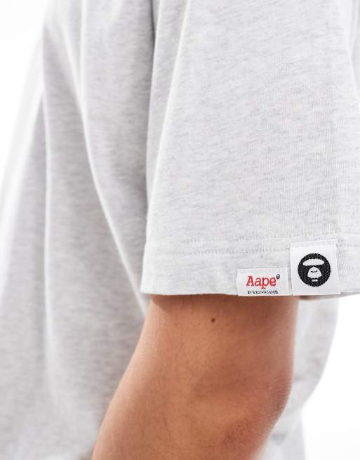 Aape by A Bathing Ape - T-shirt grigia con logo in rilievo, 4 di 4